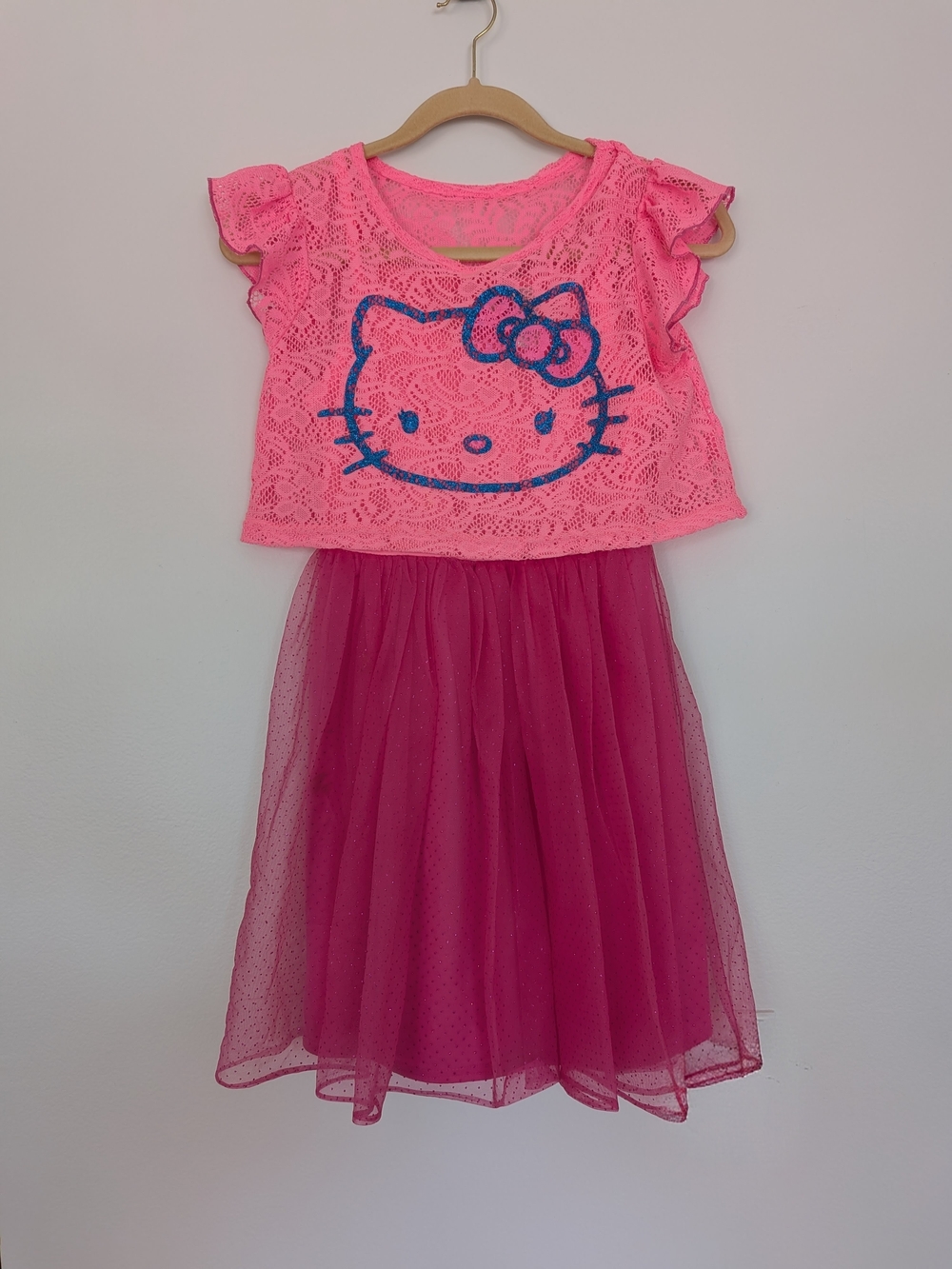 Girls L 10/12 Lot of 3 Dresses Pink Purple Tulle Tutu Hello Kitty Ballerina NWT - Picture 8 of 15